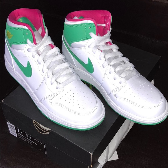 jordan 1 lime green and pink